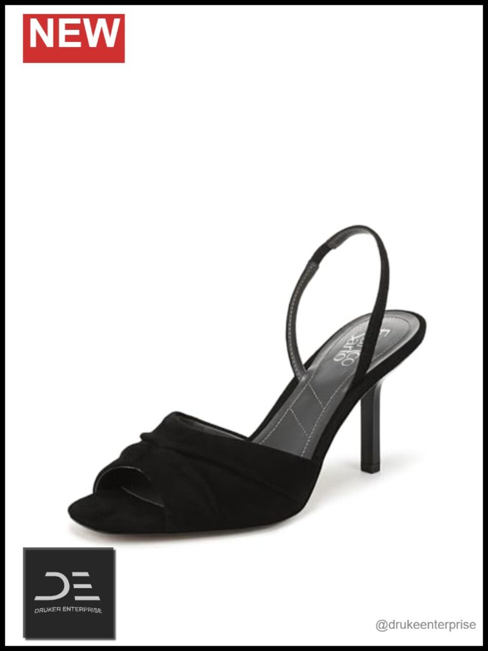Franco Sarto Gogia Slingback Heeled Sandals Peep Toe Stiletto Heels Women's